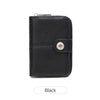 Black vintage RFID blocking multi-function women's wallet shown from the front