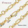 Gold plated jewelry chains for DIY crafting showing various lengths and link sizes