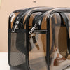Bolsa reutilizable negra y transparente para separar ropa seca y mojada, con bolsillo de malla y material impermeable