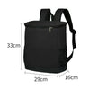 Black insulated cooler backpack with shoulder straps and a zipper closure.
