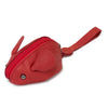 Portefeuille en cuir vintage pour souris de dessin animé rouge avec sangle.