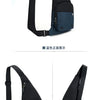 Black and navy versatile crossbody sling bag shown in various angles