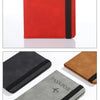 A collection of leather passport organizers in red, black, and gray featuring RFID blocking features.