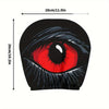 A pair of black car headrest covers featuring a realistic red and black eye design.