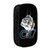 Black pencil case featuring a graphic of Ronaldo wearing number 7 and a soccer ball.