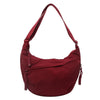 A deep burgundy canvas crossbody bag shown against a white background.