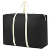 Black foldable waterproof storage bag with light beige carrying straps.