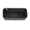 Black felt insert liner designed for handbags.