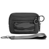 Black iris checkered wallet with an ID window and a strap