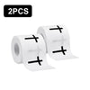 Two white athletic wristbands rolled on, packaged as a 2 pack.
