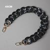 A black acrylic resin detachable bag chain strap measuring 45cm.
