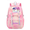 Pink and purple gradient laptop backpack featuring three anime-style girls
