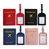 A collection of six passport holders in red, black, and pink PU leather with card slots.