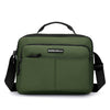 Olive green professional waterproof business briefcase with black strap and logo tag