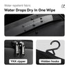 Close-up of a black fabric water repellent material and YKK zipper with hidden hooks on a toiletry organizer bag.