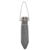 Silberne Vintage-Münztasche mit Kette und strukturiertem Metallkörper