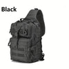 Black versatile sling backpack designed for travel and outdoor adventures