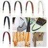 Various elegant PU leather detachable strap handbags in black, brown, and beige colors shown from different angles.