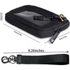 Black multi-functional zipper coin purse wallet with adjustable strap and zipper closure
