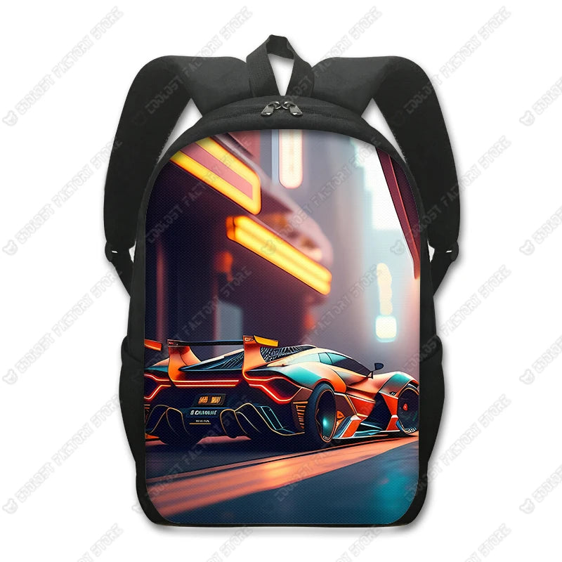 Unisex Racing Style Backpack for Travel and School