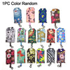 A collection of 12 colorful, patterned foldable mini keychain tote bags featuring various floral and abstract designs.