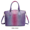Lila und blaues krokodilmuster Top-Handtasche mit Crossbody-Gurt