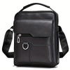 Sac bandoulière noir en PU pour homme avec poche zippée et sangle réglable.