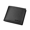 Black men's PU leather folding wallet with stitched edges