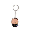 A round, light brown cartoon bear charm attached to a silver keyring.