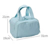 Hellblaue Luxus-Makeup-Organizer-Tasche, Maße 21x31x19 cm.
