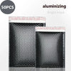 50 pieces of black aluminized holographic bubble mailers with self-seal closure