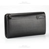 Black Baellerry leather business handbag clip wallet shown flat lay