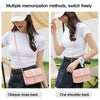 Two women demonstrate the use of a pink fashion square crossbody bag, showing oblique and one-shoulder carrying styles.