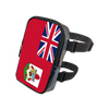 A black adjustable PU waist pouch featuring the Union Jack flag and a Portuguese shield design.