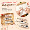 A set of soft little cat keycaps used as a fidget toy and bag charm with various designs