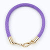 Purple PU leather replacement bag strap with gold-toned metal buckles.
