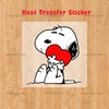 A cartoon drawing of a white, angry-looking character with a red heart on its chest.