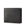 A dark brown men's bifold retro cowhide leather wallet.