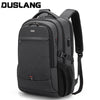 A black men's premium laptop backpack designed for travel and business.