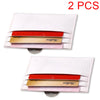 Two white crocodile pattern slim card holder wallets with colored leather inserts