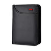 A black slim bi-fold wallet for men with multiple card slots.