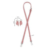 Kit de correa de cuero rosa para hombro con ajuste de longitud y herrajes metálicos