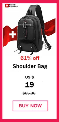 Black Swiss Military style shoulder bag for a laptop with a USB charging port