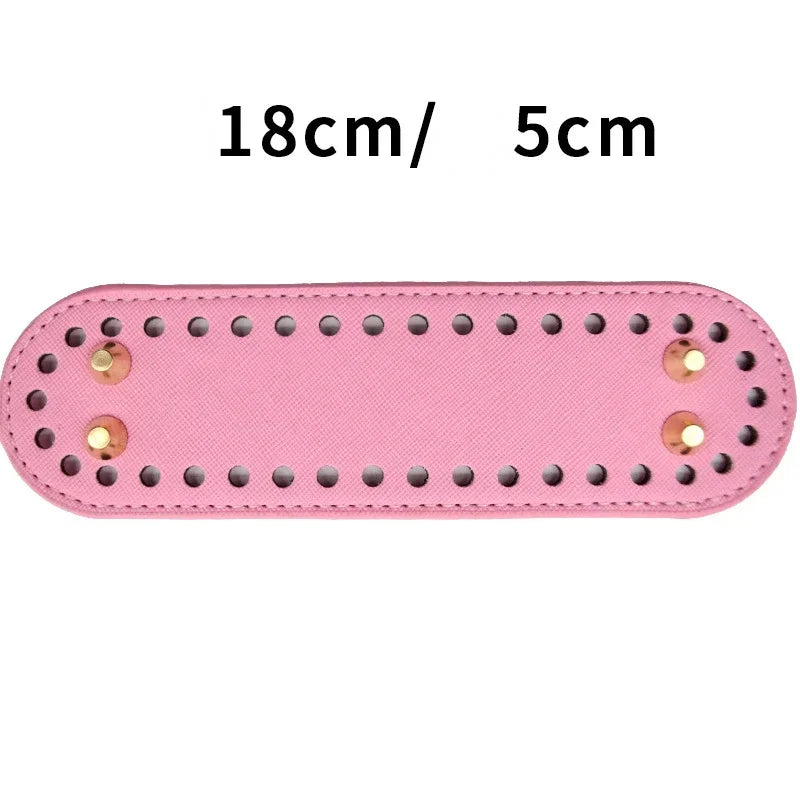 Pinkes, langlebiges PU-Taschen-Boden mit Nieten, Maße 18 cm x 5 cm