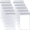 A pack of five transparent vinyl ID card holder sleeves stacked horizontally.