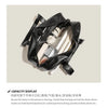 Black waterproof PU leather shoulder bag with interior capacity display showing various items