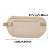 A beige invisible waist pack designed for travel and security, shown flat.