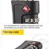 A black TSA key code lock is shown, featuring a diamond logo and designed for convenient customs inspection.