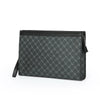 A black leather luxury PU handbag for men's business and casual use.