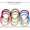 A collection of colorful PU leather replacement bag straps with metal buckles shown in various colors and angles.